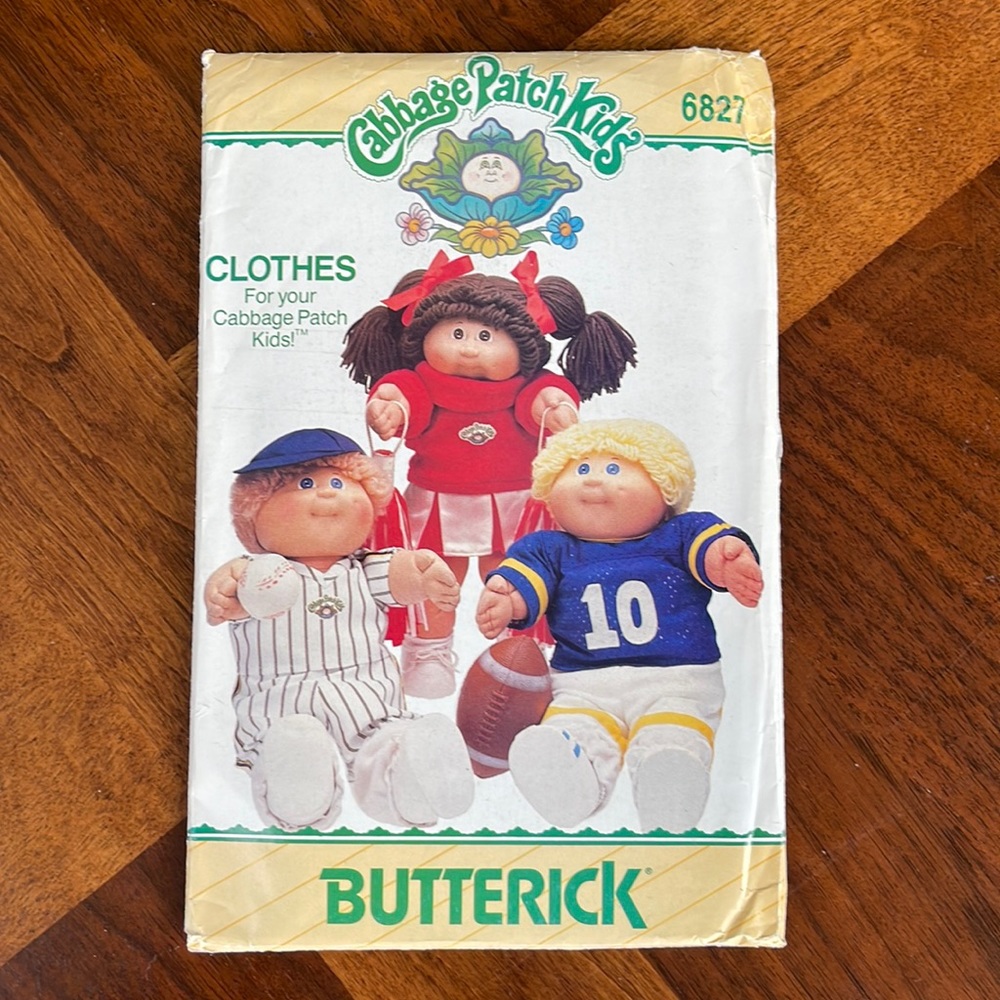 NEVER USED VINTAGE 1980S CABBAGE PATCH KIDS CLOTHING PATTERNS - SPORTS THEME!